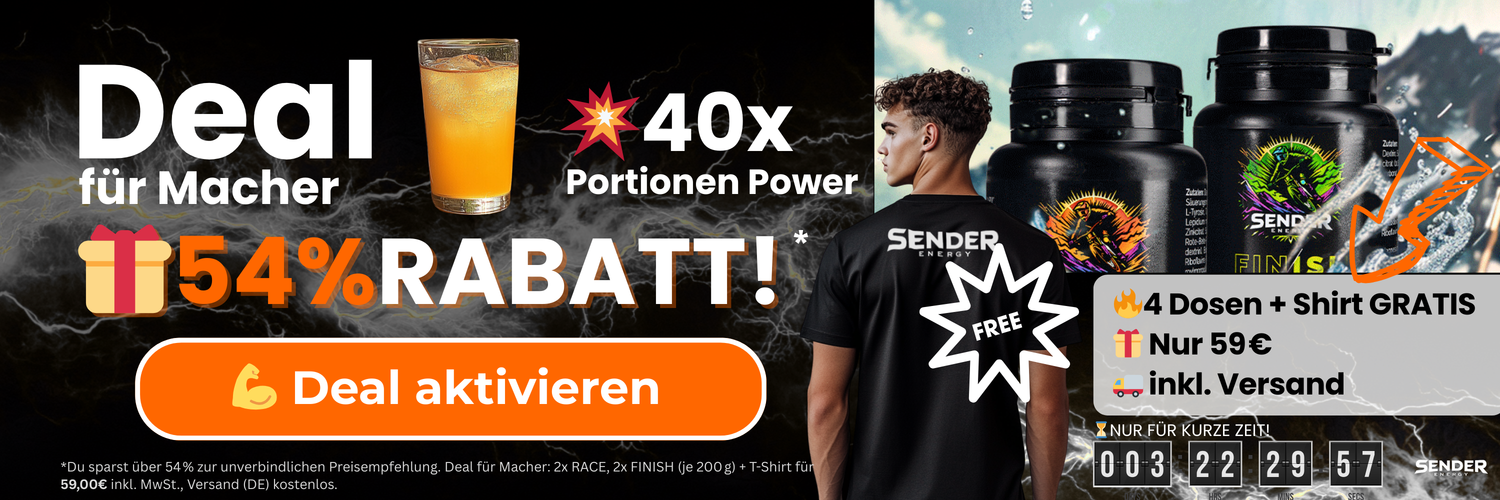 Energy Booster Pulver kaufen: 4 Dosen + gratis Shirt für 59 €, 54 % Rabatt, Versand inkl. – SENDER ENERGY Deal