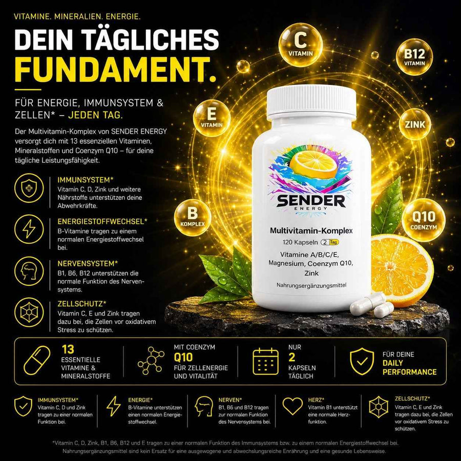 Multivitamin-Komplex als hochwertiges Multivitaminpräparat für Ihre Gesundheit - SENDER ENERGY