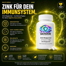 Zink Bisglycinat Kapseln für optimale Gesundheit und Vitalität - SENDER ENERGY