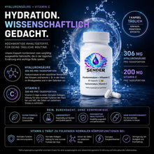 Hyaluronsäure Vitamin C Kapseln für strahlende Haut und optimale Hydratation - SENDER ENERGY