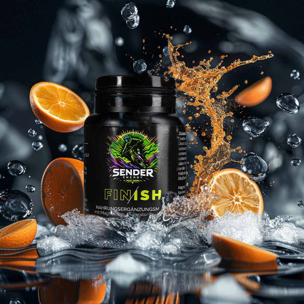 SENDER ENERGY FINISH: Recovery-Drink mit erfrischendem Orangen-Geschmack. Ideal für Regeneration und nachhaltige Energie