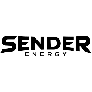 SENDER ENERGY Logo in dunklem Design, ideal für Extremsport-Branding und Merchandise