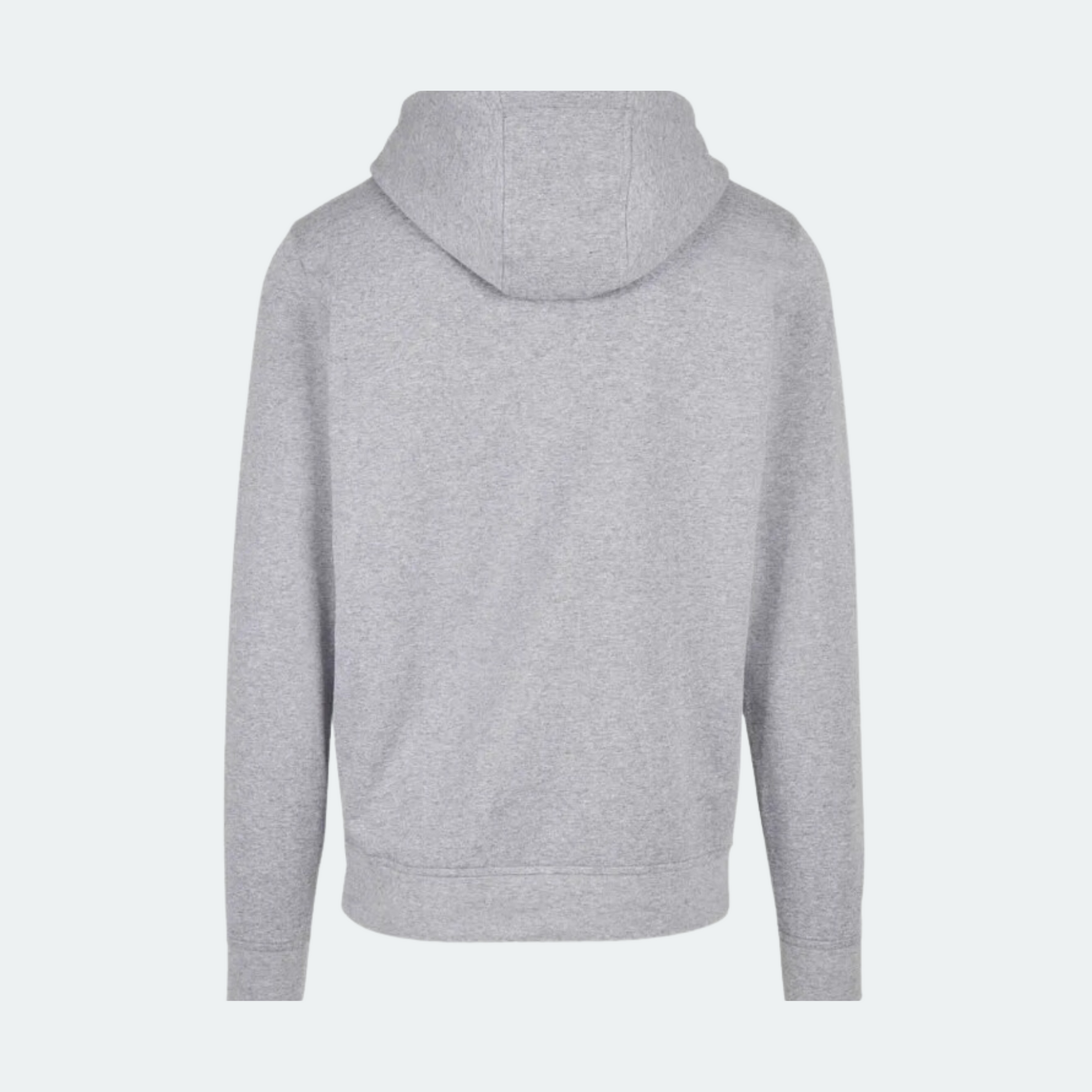 Rückseite eines grauen SENDER ENERGY Hoodies, ideal für Extremsportler und Fans von funktionaler und stylischer Freizeitbekleidung